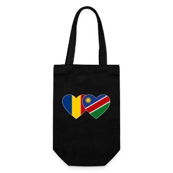 Rumänien Namibia Flagge Herz - Geschenkbeutel für Flaschen - Schwarz - Vorne