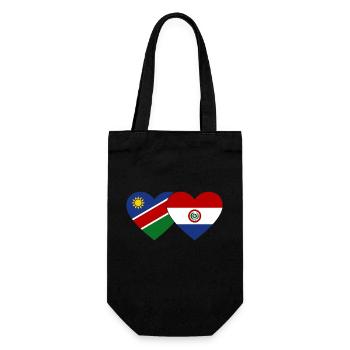 Namibia Dominikanische Republik Flagge Herz - Geschenkbeutel für Flaschen - Schwarz - Vorne