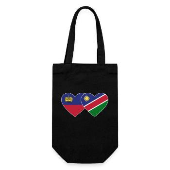 Liechtenstein Namibia Flagge Herz - Geschenkbeutel für Flaschen - Schwarz - Vorne