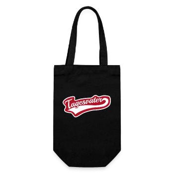 Tagesvater swoosh Schriftzug - Geschenkbeutel für Flaschen - Schwarz - Vorne