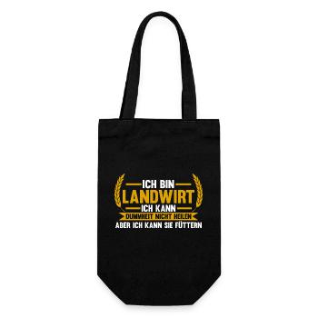 Landwirtschaft Bauer Landwirt - Geschenkbeutel für Flaschen - Schwarz - Vorne