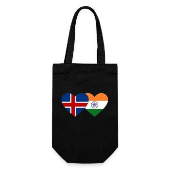Island Indien Flagge Herz - Geschenkbeutel für Flaschen - Schwarz - Vorne