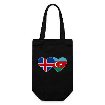 Iceland Azerbaijan Flag Heart - Gift Bag for Bottles - black - Front