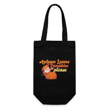 Hello Autumn Leaves and Pumpkins Please Gnome - Geschenkbeutel für Flaschen - Schwarz - Vorne