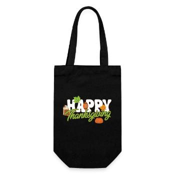 Tis The Season Football Pumpkin Spice Happy - Geschenkbeutel für Flaschen - Schwarz - Vorne