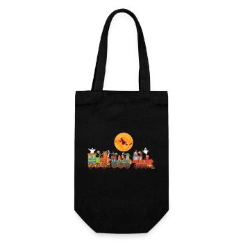Happy Halloween Ghost Train Spooky Gnomes Zombie - Geschenkbeutel für Flaschen - Schwarz - Vorne