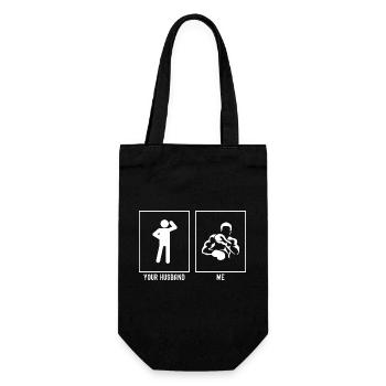 Her Husband - Me - Boxing Block - Gift Bag for Bottles - black - Front
