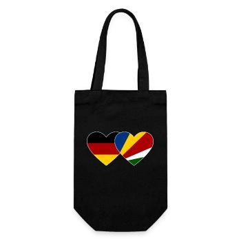 Germany Seychelles flag heart - Gift Bag for Bottles - black - Front