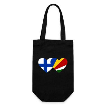 Finland Seychelles flag heart - Gift Bag for Bottles - black - Front