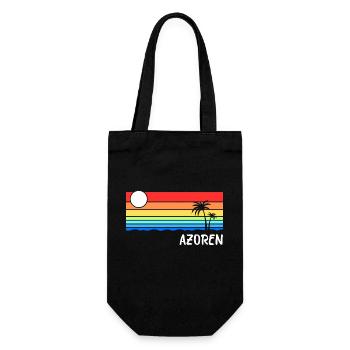 Azoren Portugal Atlantik Insel Idee - Geschenkbeutel für Flaschen - Schwarz - Vorne