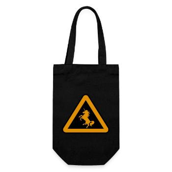 Attention unicorn, danger - Gift Bag for Bottles - black - Front