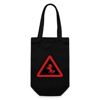 Attention unicorn, danger - Gift Bag for Bottles - black - Front