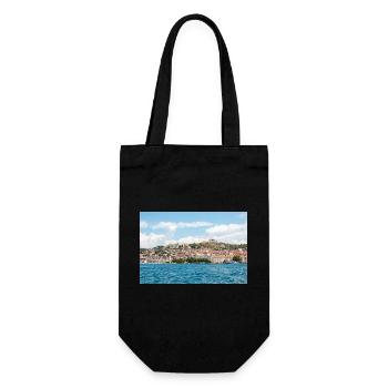 Panoramablick Primošten, Šibenik-Knin, Kroatien - Geschenkbeutel für Flaschen - Schwarz - Vorne