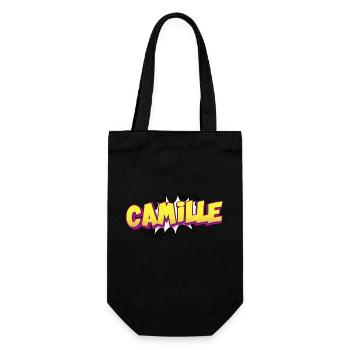 Camille Nom personnalisé Style BD Pop Art, - Sac à bouteille - noir - Devant