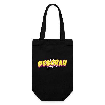 Deborah Nom personnalisé Style bande dessinée Pop Art, - Sac à bouteille - noir - Devant