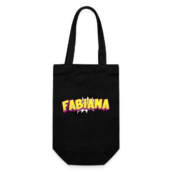 Fabiana Nom personnalisé Style bande dessinée Pop Art, - Sac à bouteille - noir - Devant