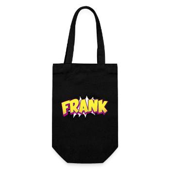 Frank Custom Name Comic Book Style Pop Art, Frank - Gift Bag for Bottles - black - Front