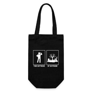 Dein Freund - Mein Freund - Jagd auf Hirsche - Geschenkbeutel für Flaschen - Schwarz - Vorne