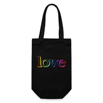 Love - Gift Bag for Bottles - black - Front