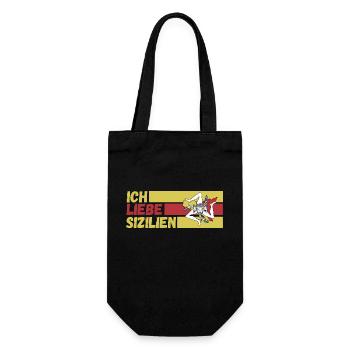 Sizilianer Sizilianisch Sizilien - Geschenkbeutel für Flaschen - Schwarz - Vorne
