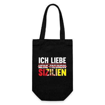 Sizilianer Sizilianisch Sizilien - Geschenkbeutel für Flaschen - Schwarz - Vorne