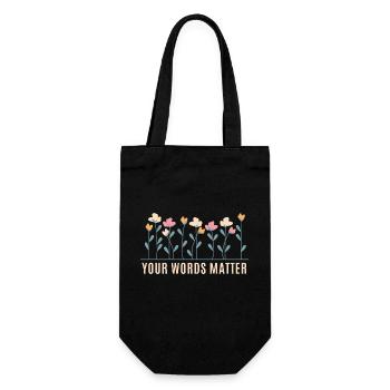 Your Words Matter Speech Language Pathology SLP - Gift Bag for Bottles - black - Front
