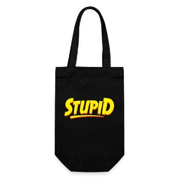 Stupid Typography Graphic - Gift Bag for Bottles - black - Front