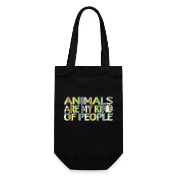animal rights activists animal welfare present - Gift Bag for Bottles - black - Front