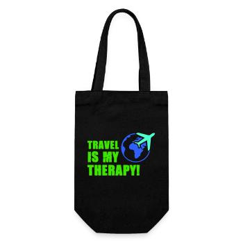travel is my therapy - Gift Bag for Bottles - black - Front