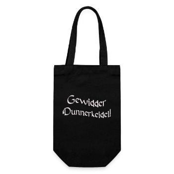 Gewidder Dunnerkeidel / Gewitter donner keil - Geschenkbeutel für Flaschen - Schwarz - Vorne