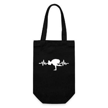 Heartbeat Gymnastics Meditation Gymnastics Yoga - Gift Bag for Bottles - black - Front