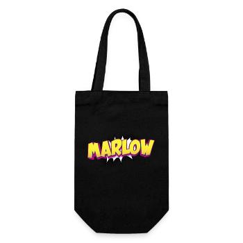 Marlow Nom personnalisé Style bande dessinée Pop Art, - Sac à bouteille - noir - Devant