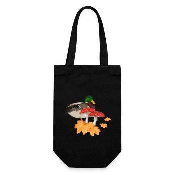 Duck Autumn Bird Birdwatcher Halloween Spooky - Gift Bag for Bottles - black - Front