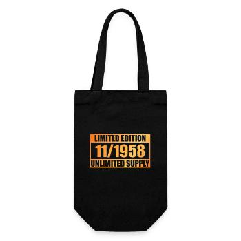 65. Geburtstag Limited Edition - ꝏ Supply 11/1958 - Geschenkbeutel für Flaschen - Schwarz - Vorne