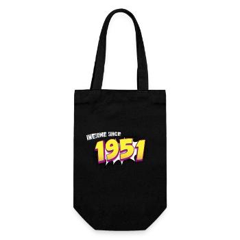 Retro 72. Geburtstag im Pop Art Comic Stil - Geschenkbeutel für Flaschen - Schwarz - Vorne