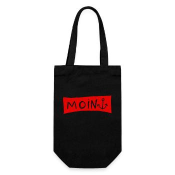 Moin - Geschenkbeutel für Flaschen - Schwarz - Vorne