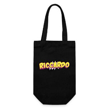 Riccardo Nom personnalisé Style bande dessinée Pop Art, - Sac à bouteille - noir - Devant