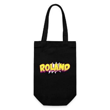 Roland Benutzerdefinierter Name Comic-Buch-Stil Pop-Art, - Geschenkbeutel für Flaschen - Schwarz - Vorne
