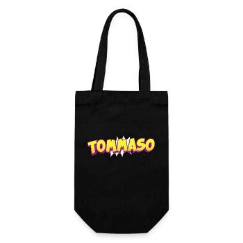 Tommaso nom personnalisé bande dessinée Style Pop Art, - Sac à bouteille - noir - Devant