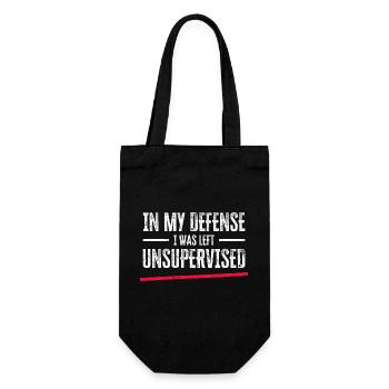 In My Defense I Was Left Unsupervised - Geschenkbeutel für Flaschen - Schwarz - Vorne
