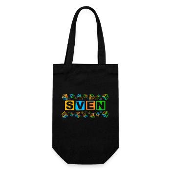 SVEN colourful cubes - Geschenkbeutel für Flaschen - Schwarz - Vorne