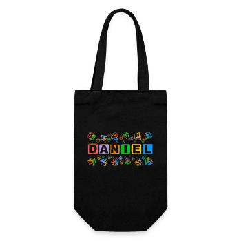 DANIEL colourful cubes - Geschenkbeutel für Flaschen - Schwarz - Vorne
