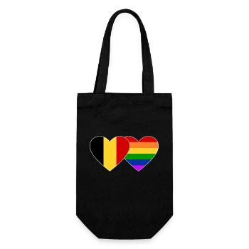 Belgium Rainbow Flag - Gift Bag for Bottles - black - Front