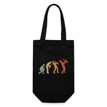 SAXOPHON, SAXOPHONIST RETRO ABSTRAKTES HEMD MIT V-AUSSCHNITT - Geschenkbeutel für Flaschen - Schwarz - Vorne