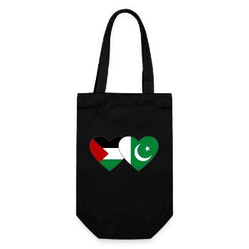 Palestine Pakistan Flag Heart - Gift Bag for Bottles - black - Front