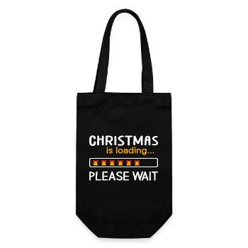 Christmas is loading... Please Wait - Geschenkbeutel für Flaschen - Schwarz - Vorne