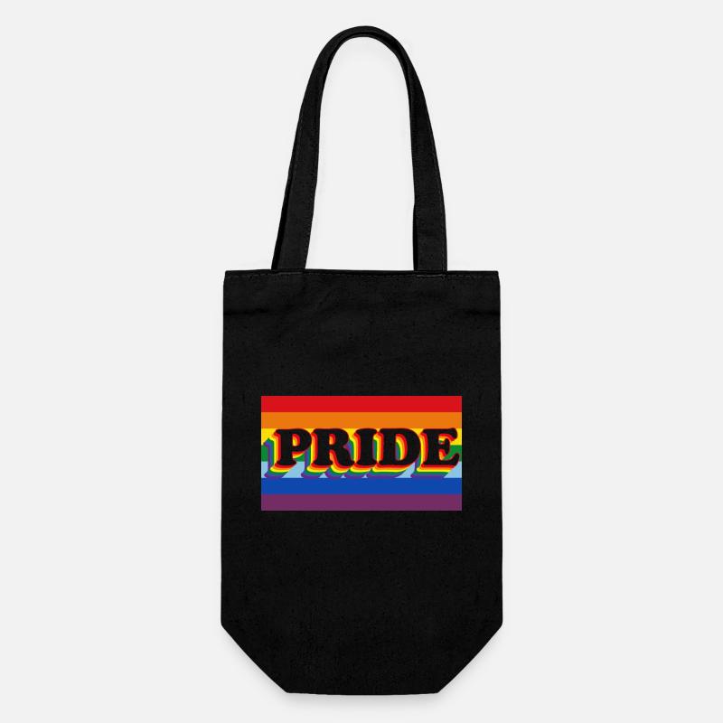 rainbow banner pride - Gift Bag for Bottles - black