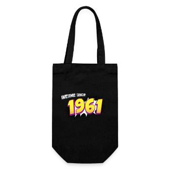 Retro 62nd birthday in Pop Art Comic Book Style - Gift Bag for Bottles - black - Front