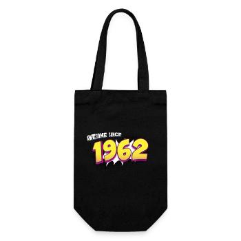 Retro 61st birthday in Pop Art Comic Book Style - Gift Bag for Bottles - black - Front