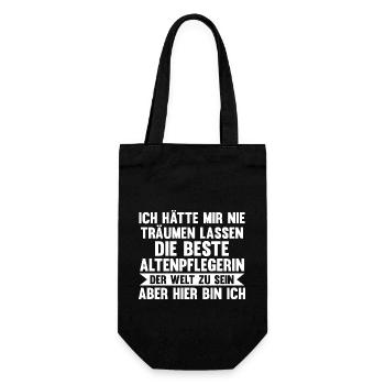 Pflege Pflegekraft AltenPflegerinin - Geschenkbeutel für Flaschen - Schwarz - Vorne